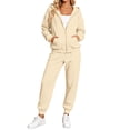 thumbnail image 1 of Szluipve 2 Piece Sets for Women 2 Piece Tracksuit Zip Up Hoodie Jacket Drawstring Jogger Pants Set Long Sleeve Casual Warm Loungewear Outfit for Daily Workout, 1 of 8