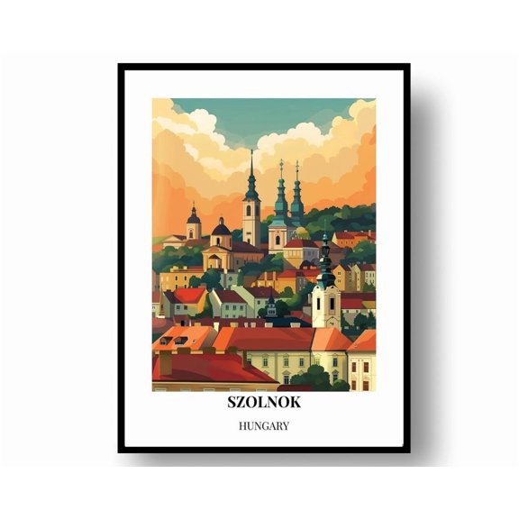Szolnok Hungary Travel Poster (Wall Art)