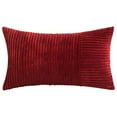 thumbnail image 1 of Sztgfjh Corduroy Throw Pillow Covers, for Couch Bed Sofa Living Room Decorative Soft Solid Square Striped Cushion Cases with Invisible Zipper(11.81* * 19.68in)Red, 1 of 5