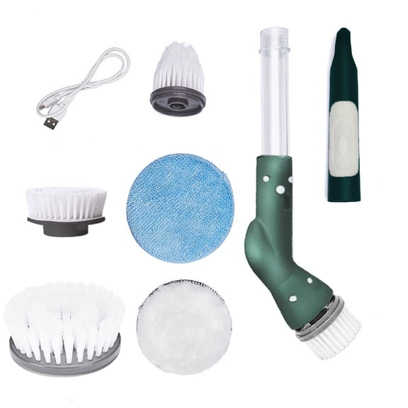 Sztgfjh Electric Spin Scrubber, Cordless Spin Scrubber with 5 Replaceable Brush Heads and Adjustable Extension Handle, Power Cleaning Brush for Bathroom Floor Tile