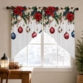 thumbnail image 1 of Szubyfq 2Pcs Christmas Window Curtains 55 x 35 Inch, Farmhouse Reusable Soft Winter Short Window Valance, Washable Curtains Swag for Living Room Bedroom Holiday Party Scene Layout Supplies, 1 of 6