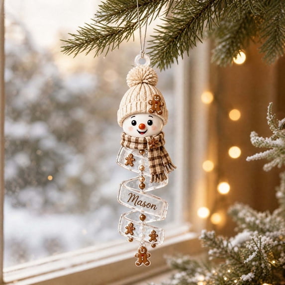 Szubyfq Christmas Snowman Hanging Ornaments 3.15 Inch, Reusable Shatterproof Xmas Decorations, Lovely Snowman Christmas Hanging Decor for Xmas Tree, Car, Home, Christmas Gift, Christmas Decoration