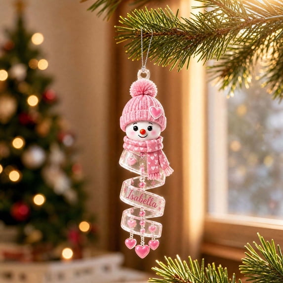 Szubyfq Christmas Snowman Hanging Ornaments 3.15 Inch, Reusable Shatterproof Xmas Decorations, Lovely Snowman Christmas Hanging Decor for Xmas Tree, Car, Home, Christmas Gift, Christmas Decoration