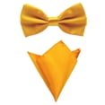 thumbnail image 1 of Szzoqdz Men Satin Solid Bowtie Handkerchief Pocket Square Set, 1 of 1