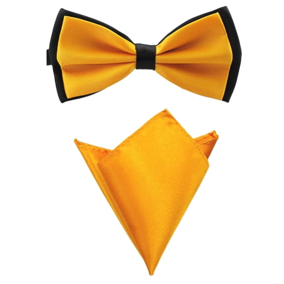Szzoqdz Men Satin Solid Bowtie Handkerchief Pocket Square Set
