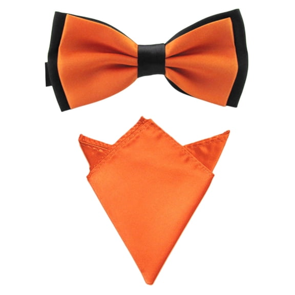 Szzoqdz Men Satin Solid Bowtie Handkerchief Pocket Square Set