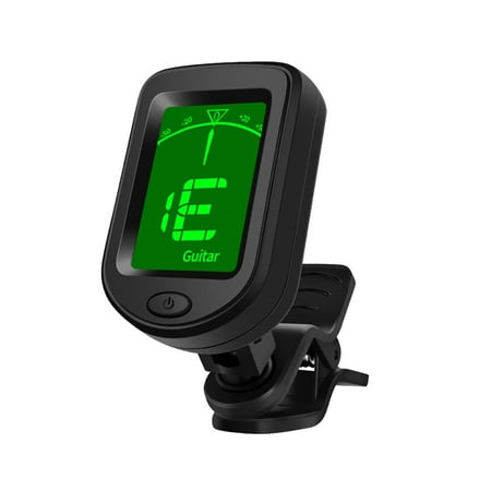 T-02 Guitar Tuner Clip-on Chromatic Digital Tuner LCD Display Mini Size Tuner for Acoustic Guitar Ukulele Violin Bass