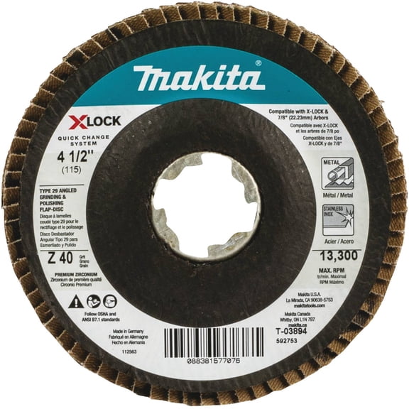 6-pack P.T.S. X-Lock Flap Disc Grinding and Polishing Wheel - 40G Type 29 - 6 Pack, 4-1/2 In Residential Use, Standard Application