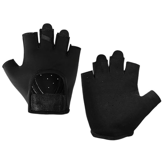 T-054 Black L Half Finger Non Slip Gloves Size L Cotton Material For Outdoor Sports Yoga Cycling Comfort Fit Performance Gear
