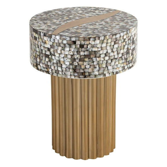 T 1207-16 Modern Style End Table of Stainless Steel in Gold Color
