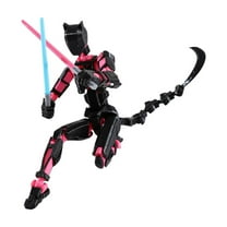 T 13 Action Figure - 3D Printed Action Figure (Assembled), Posable Mobile Doll, Suitable for Collectors, Desktop Decoration, Dummy 13 Printable Articulated Figure, Black