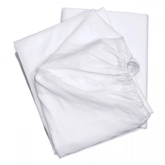 T-180 Elite Cotton Blend Fitted Sheet, White - Full Size - Small - Pack of 6