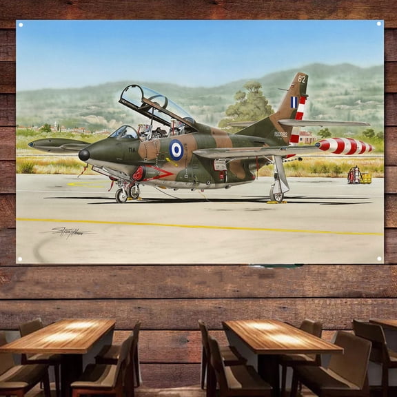 T-2 Buckeye Attack Aircraft Fighter Plane Poster Wall Hanging Flag - Air Force Art Banner For Military Buffs - Home Wall Decoration Painting - Best Gift for Army Fans 38" x 57"