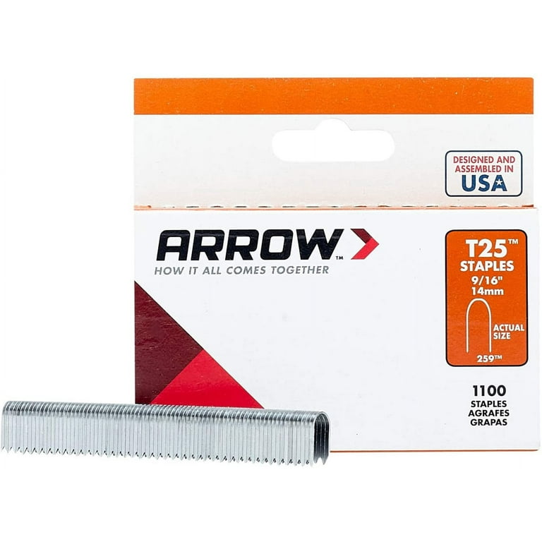 Arrow T25 9/16&quot; Cable Staples - 1000 Count, Low Voltage Wire 