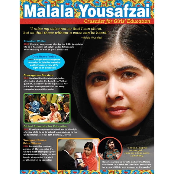 T-38343 - Malala Yousafzai Learning Chart by Trend Enterprises Inc.
