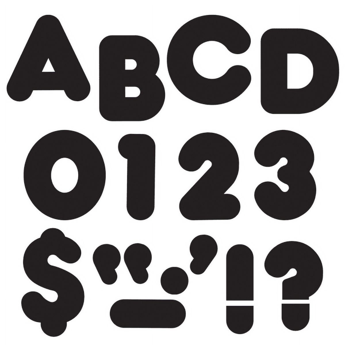 Trend Black 4-Inch Casual Uppercase Ready Letters (T465)