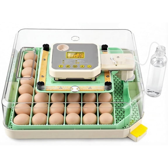 T 48 Egg Incubator for Hatching Eggs with Precise Temp & Humidity Control,Auto Egg Turning, 360°Viewing, Egg Candler,Incubator for Chicken Eggs/Duck/Quail/Turkey,Ideal for Farm/School/Lab,Green