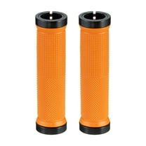 T-49 Orange 22.2Mm Comfortable Bike Handle Cover Rubber Material With Bar Plugs Ergonomic Non Slip Grip 180Mm Length For Road Mountain Bicycles Easy Mount #F4F84