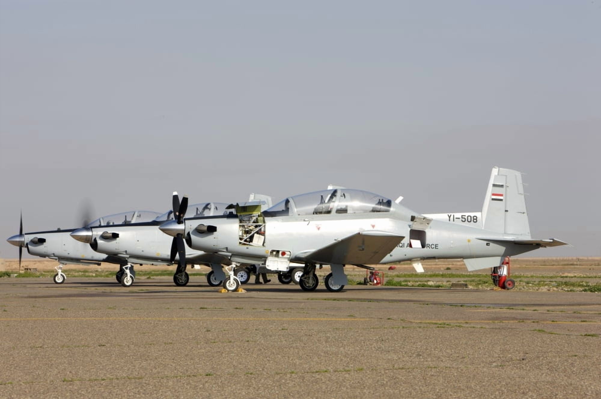 T-6 Texan trainer aircraft of the Iraqi Air Force Canvas Art - Terry MooreStocktrek Images (35 x 23)