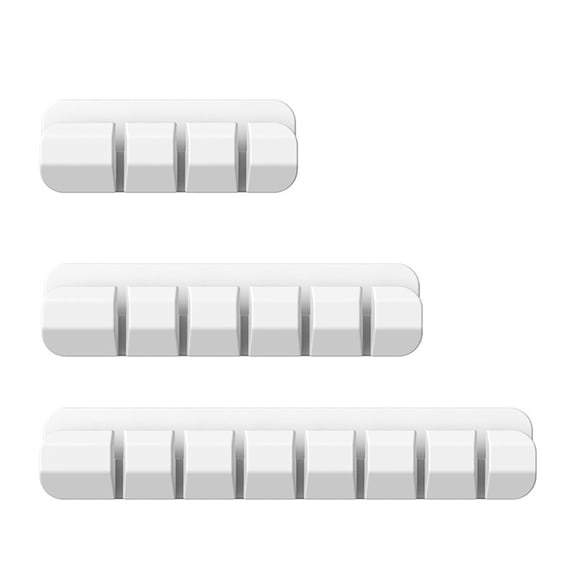 T-71 White Silicone Cable Management System 3 Piece Set Punch Free Cord Organizer For Desktop Computer Wires #868QX