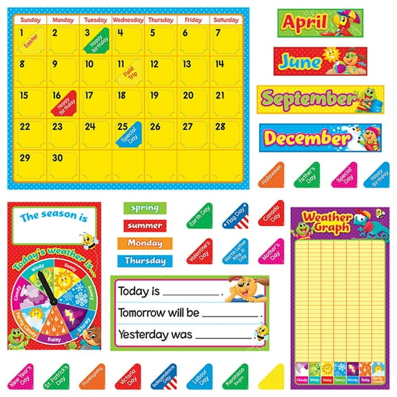 T-8420 - Playtime Pals Calendar Bulletin Board Set by Trend Enterprises Inc.