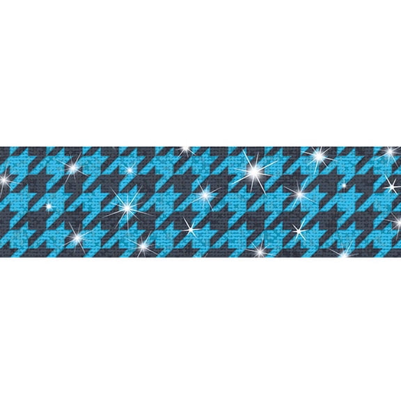 T-85424 - Houndstooth Blue Bolder Borders  Sparkle Plus by Trend Enterprises Inc.