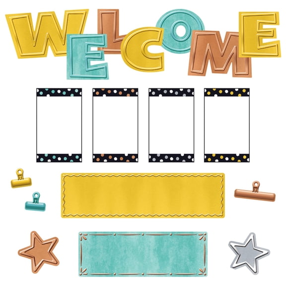 T-8772 - I Metal WipeOff Welcome Mini Bulletin Board Set by Trend Enterprises Inc.