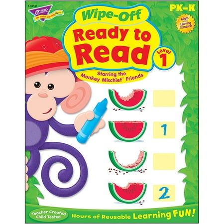 T-94151 - Ready to Read-Lvl 1 Monkey Mischief Wipe-Off Book, 28 pgs by Trend Enterprises Inc.