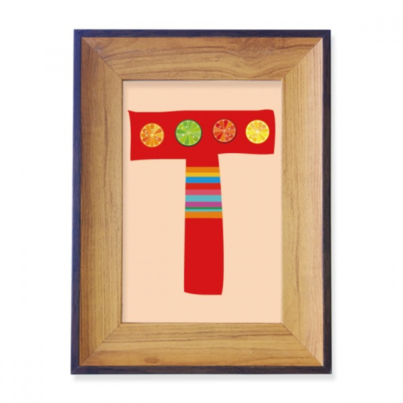 T Alphabet Orange Fruit Cute Pattern Photo Frame Exhibition Display Art Desktop Painting
