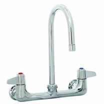 T&S Brass - Faucet, Wall Mount, 8'' Centers, 5-1/2'' Swivel Gooseneck