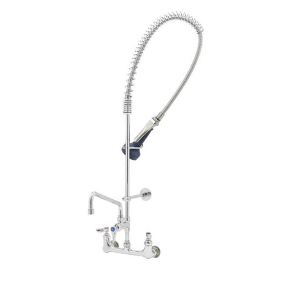 T And S Brass B-0133-A08-B08 Easyinstall Pre-Rinse, Spring Action, 8" Wall Mount, 8" Adf