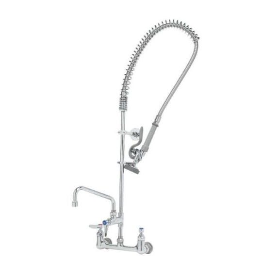 T And S Brass B-0133-Adf06-B Easyinstall Pre-Rinse, Spring Action, Wall Mount, 8" Centers,