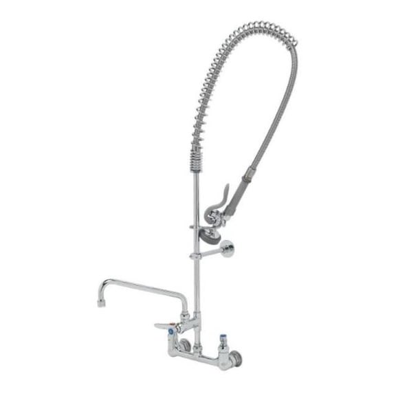 T And S Brass B-0133-Adf10-B Easyinstall Pre-Rinse, Spring Action, 8" Wall Mount Base, 10"
