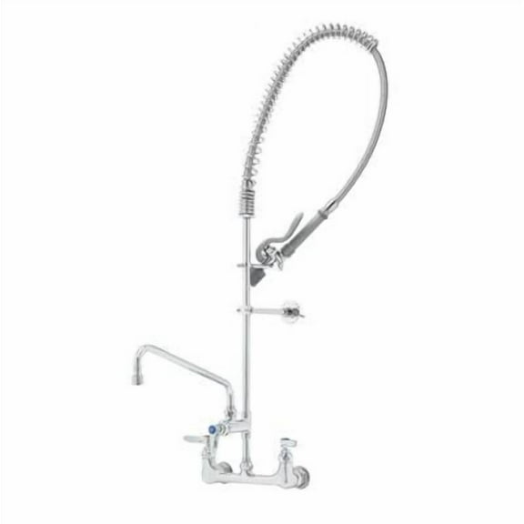 T&S Brass - Pre-Rinse Unit: 8'' Wall Mount, Add-On Fct & 12'' Swing Nozzle, B-0107-C, Wall Bracket