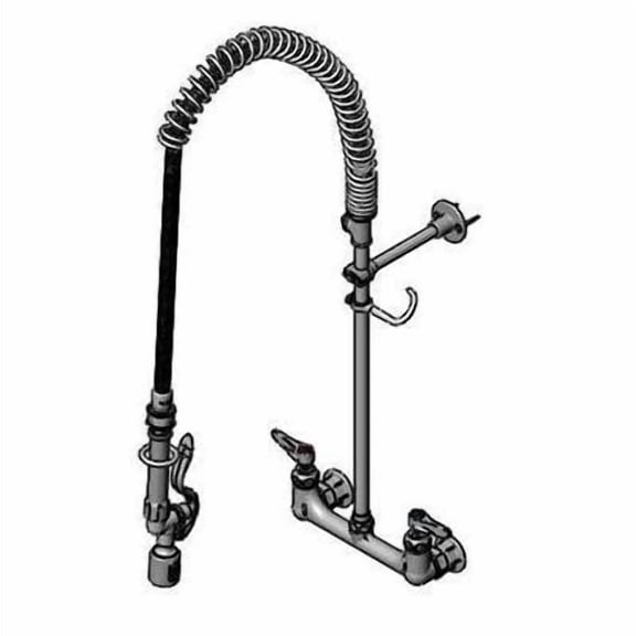 T&S Brass - EasyInstall Pre-Rinse, 8'' Wall Mount Base, Wall Bracket, Tee, Swivel, B-0107-J