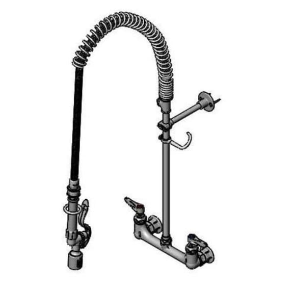 T And S Brass B-0133-Bj-Swv-T Easyinstall Pre-Rinse, 8" Wall Mount Base, Wall Bracket,