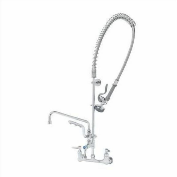 T&S Brass - ULTRARINSE PRU w/ 8'' Wall Mount Mixing Faucet, Quarter-Turn Eterna Cartridges w/ Spring Checks