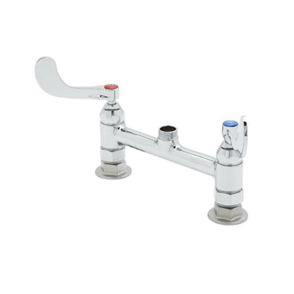 T And S Brass B-0220-Ln-Wh4 Double Handle 8" Deck Mounted Food Service Faucet - Chrome