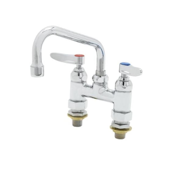 T And S Brass B-0228-Cc Double Handle 4" Deck Mounted Food Service Faucet - Chrome