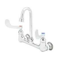 T&S Brass - 8'' c/c Wall Mount Faucet, 4'' Wrist Handles, Swivel Gooseneck, VR Aerator & B-0230-K