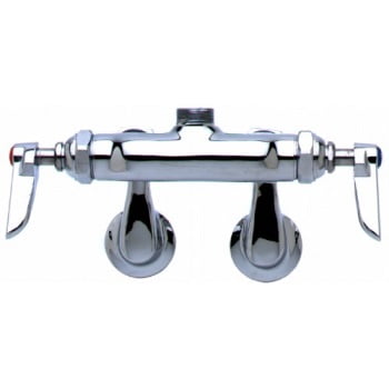 T&S Brass - Double Pantry Swivel Base Faucet, Wall Mount, Adjustable Centers, Less Nozzle