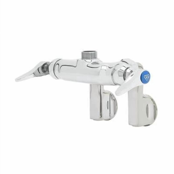 T&S Brass - Double Pantry Swivel Base Faucet, Wall Mount, Adjustable Centers, Less Nozzle