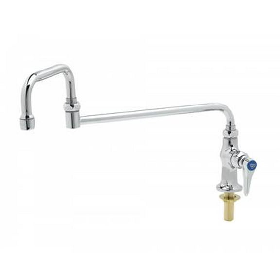 T&S Brass - Single Pantry Faucet, Single Hole Base, Deck Mount, 18'' Double-Joint Swing Nozzle