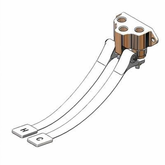 T&S Brass - Double Pedal Valve, Wall Mount, 1/2'' NPT Inlet & Outlet, Slow Close Cartridge