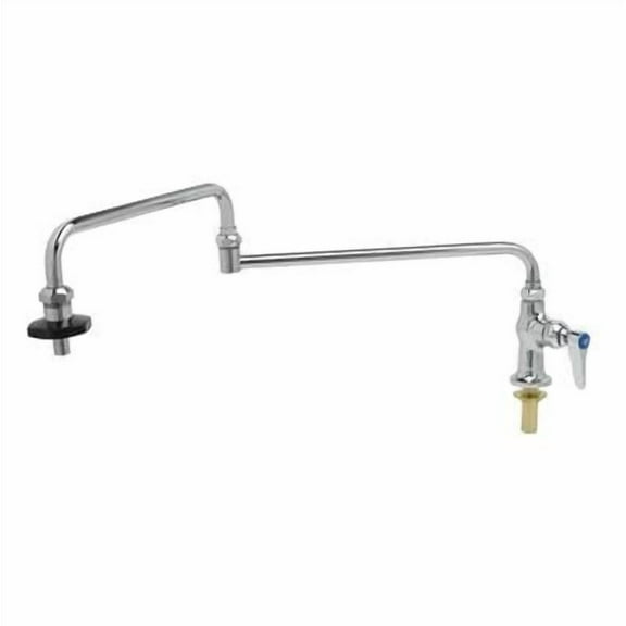 T&S Brass - Pot Filler, Deck Mount, Single Temp, 24'' Double-Joint Nozzle, Insulated On-Off Control