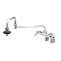 T&S Brass - Double Pantry Faucet, Wall Mount, Adjustable Centers, 18'' Double-Joint Swing Nozzle, Insulated On-Off Outlet