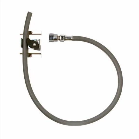 T&S Brass - Hose Hanger, Stainless Steel, Spring-Loaded Rubber Grip, 30'' Hose w/ Garden Hose Inlet