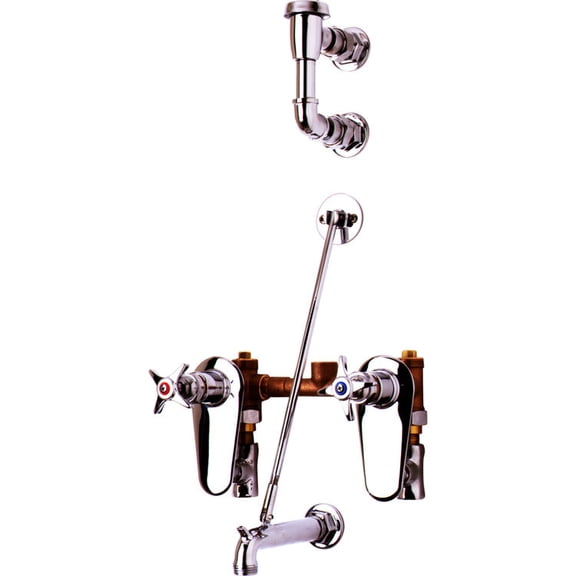 T&S Brass B-0695-ST Service Sink Faucet, Concealed Mixing Valve, Integral Stops, Vac. Breaker, 3/4 Hose Thread