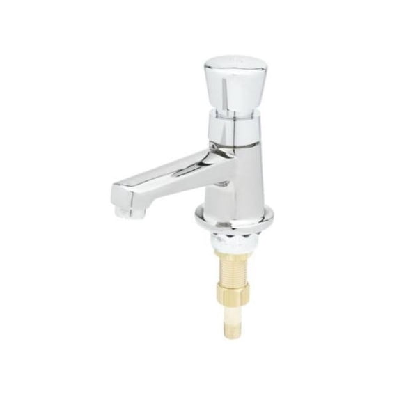 T And S Brass B-0712-Ws Single Temp Basin Faucet, Push-Button Metering, 1.5 GPM Aerator -