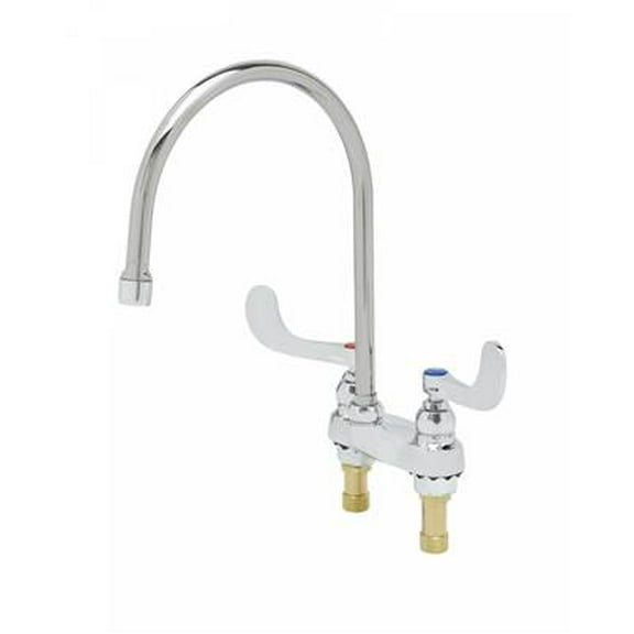 T&S Brass - 4'' Centerset Faucet, Swivel Gooseneck w/ 2.2 gpm Laminar Outlet, Eternas w/ Spring Checks